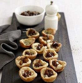 Goats or Blue Cheese and Onion Marmalade Tartlets