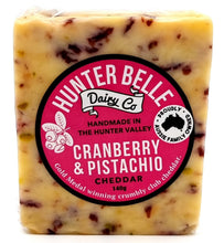 Load image into Gallery viewer, Hunter Belle Cranberry & Pistachio Cheddar 140g*