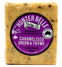 Load image into Gallery viewer, Hunter Belle Caramelised Onion &amp; Thyme Cheddar 140g*

