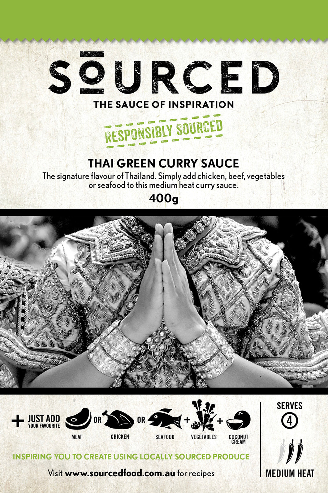 Sourced Thai Green Curry Sauce 400g